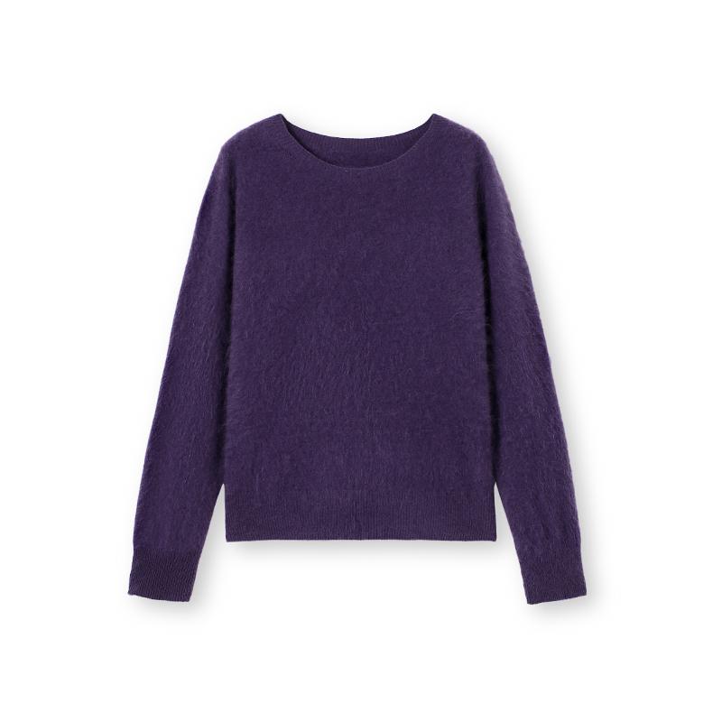 Women's Faux Fur Knit Sweater – Wool & Cashmere Base Layer for Autumn/Winter