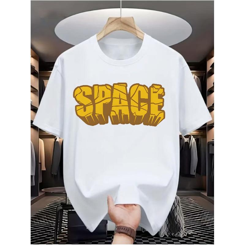 European sizes Men's Casual Digital Print T-Shirt, Round Neck, Short Sleeve, Street Hip-Hop Style, Summer European and American Fashion Trend