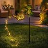 Metal Landscape Lighting Solar Frog Garden Stake Light Watering Can Shadow Projection Lamp with Waterfall Light LED Outdoor Yard Decor for