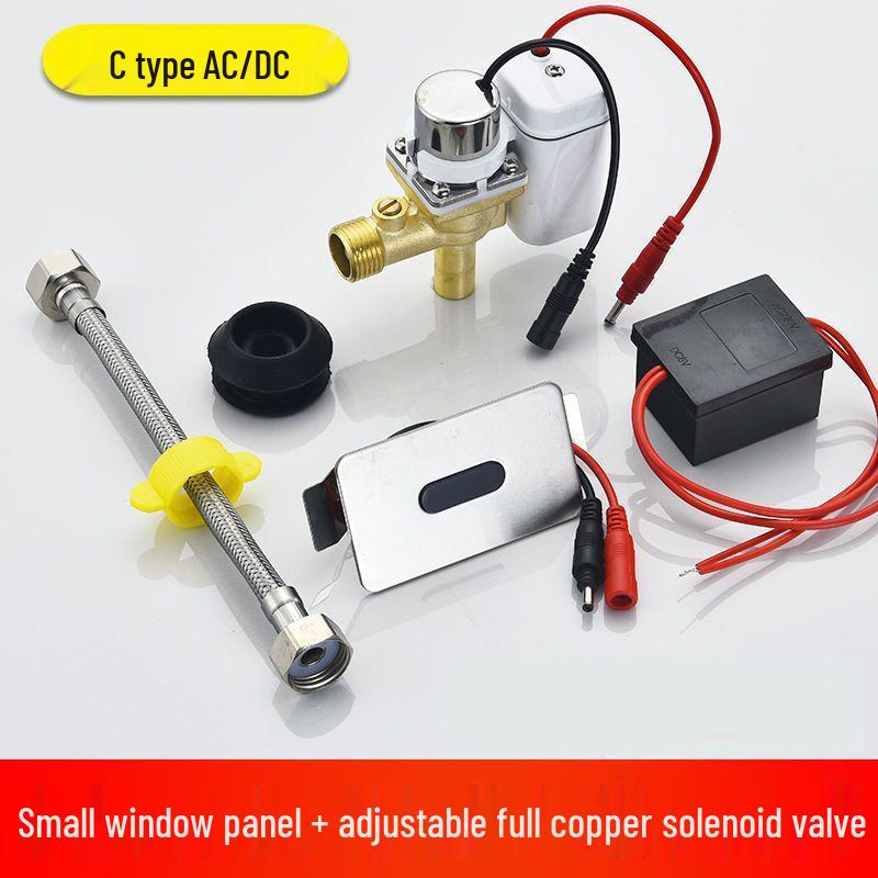 Automatic Urinal Flusher Kit: 6V Solenoid Valve & Battery Box with Sensor Accessories