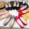 Broken Size 2025 New Large Size Single Shoes Korean Version Foot Cover Soft Sole Shallow Mouth Women's Shoes Flat Bottom Women's Doudou Shoes