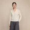 L*P Pure Wool Old Money Style Patchwork Stand Collar Cardigan Sweater Coat