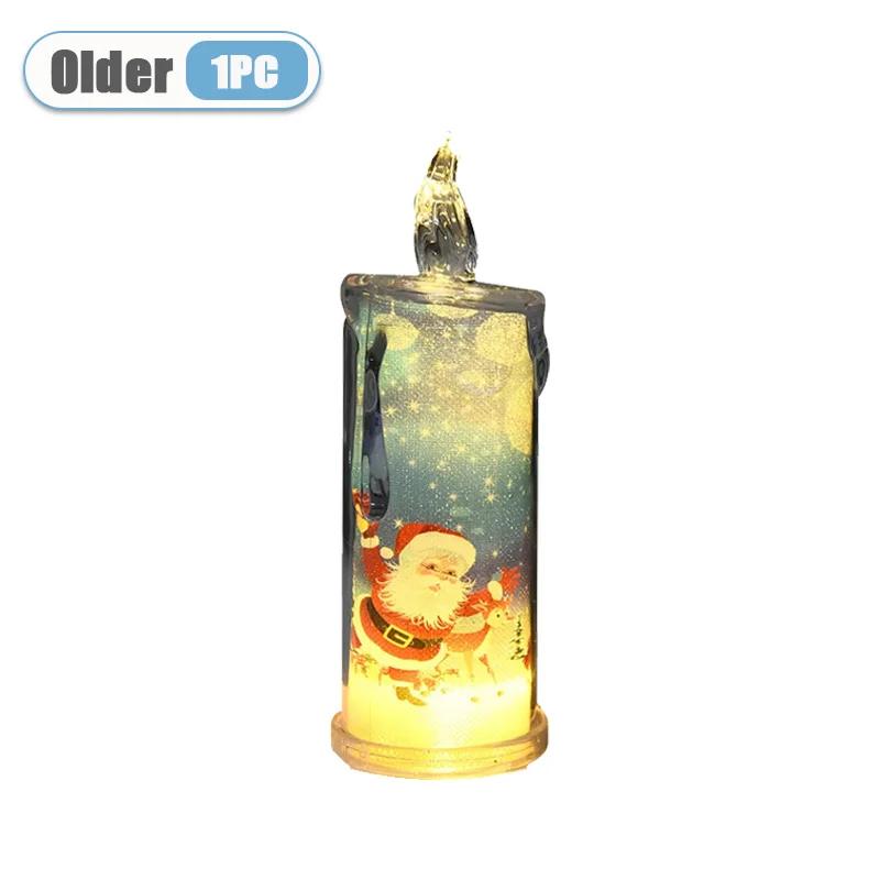 

New Christmas Decoration LED Tears Electronic Candle Faux Candle Santa Claus Snowman Atmosphere Light Christmas Party Decoration