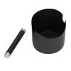 Coffee Grounds Bucket Stainless Steel Rubber Coffee Dump Bin for Home Restaurants BarsBlack Large (FC‑05‑2)