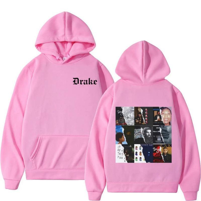 Felpa con cappuccio stampata Album del Rapper Hot Drake