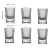6 Piece Set of Ins Vertical Pattern Glass White Spirit Glasses Simple Spirits Glasses One-sipped Glasses Small Glass Cups Gifts