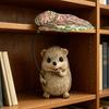 Hedgehog Garden Ornament with Leaf Resin Statue Cute Collectible Outdoor Decoration for Garden Holiday Party