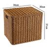 Nordic Style Rattan-Look Woven Storage Box with Lid for Bedroom and Household Organization.