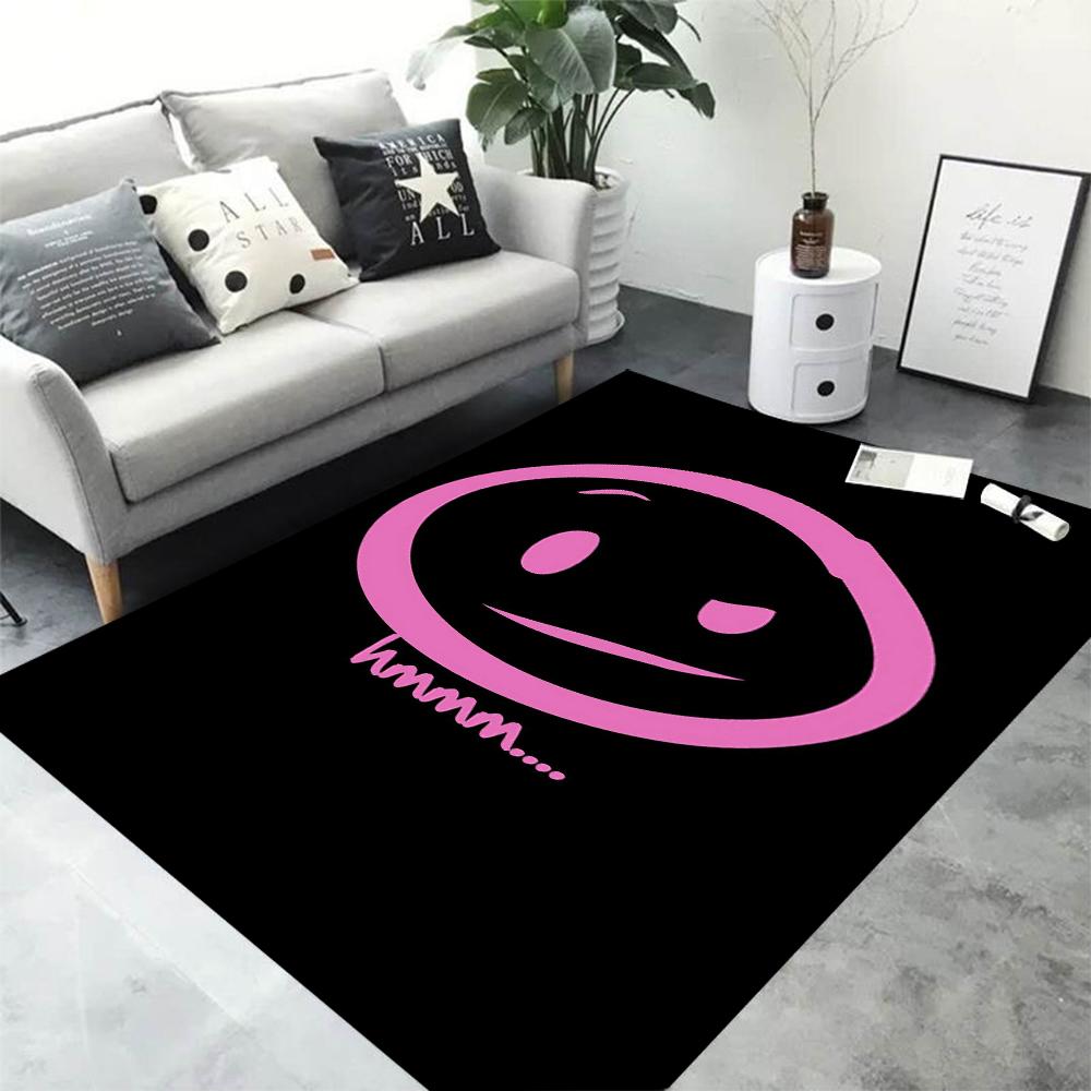 3D Graffiti Smiley Face Area Rug Carpet Rug for Living Room Bedroom Sofa Doormat Decoration Kid Play Non-slip Floor Mat