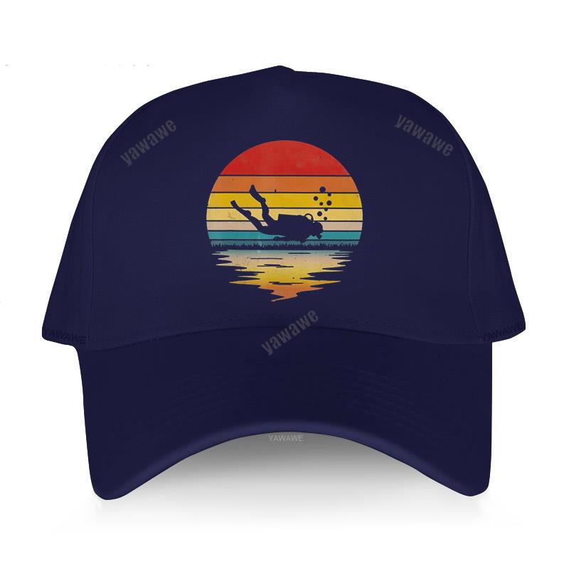 Baseball Cap for Men Hip Hop Harajuku Hats Retro Scuba Diving Cotton 80s Scuba Diver Teens Golf Hat Summer Breathable Caps