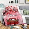 Valentine'S Day Heart Tree Red Pickup Truck Home Custom Blankets Comfortable Soft Lightweight Allseason Multipurpose Blanket For Picnics Couches
