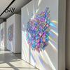 Impact Resistant Craft Tiles Mini Iridescent Acrylic Squares, Translucent Rainbow Pieces, 2cm 3cm Holographic Colorful Mosaic Art Supplies for
