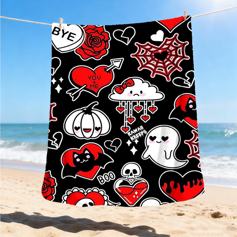 1pc Gothic decor Throw Blanket Polyester Fiber, Lightweight Flannel, Soft & Warm, All Season Use for Outdoor, Camping