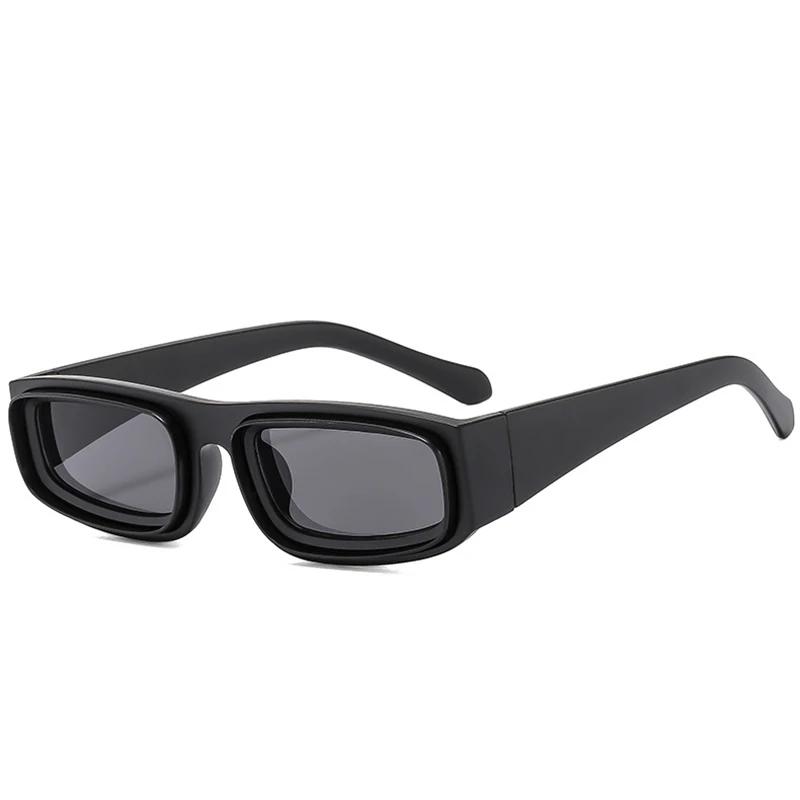 Fashion Rectangle Sunglasses for Women Men Vintage Yellow Orange UV400 Protection Unisex Shades