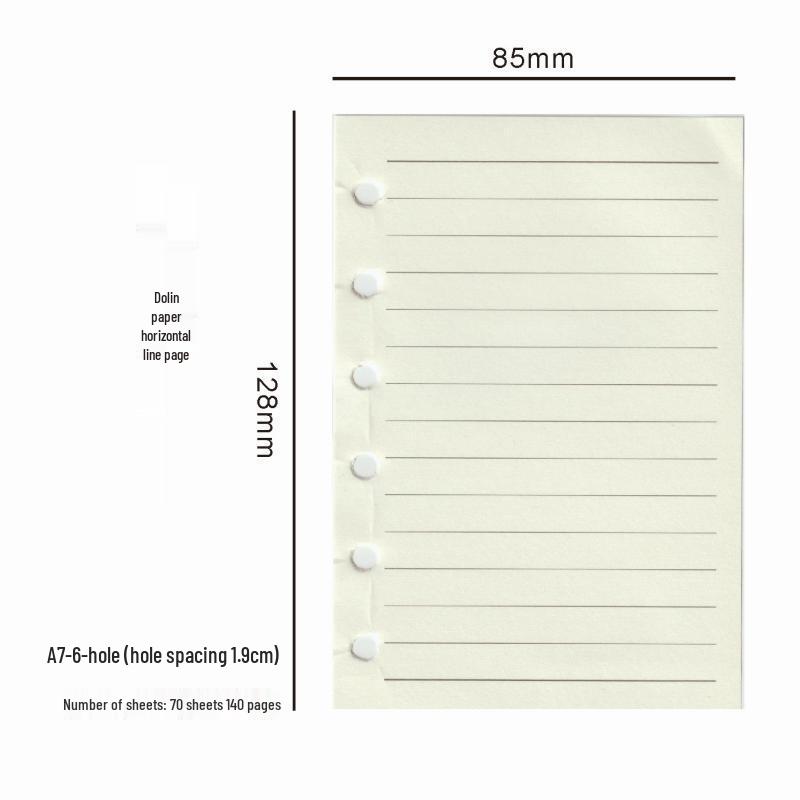 Kraft Paper Loose-Leaf Refills: A5 Lined & Grid, A6/A7 6-Hole Universal Replacement Core