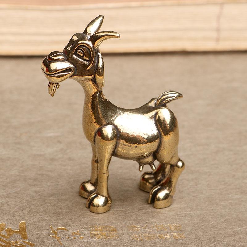 Statua di Capra in Ottone Vintage - Intricata Scultura Animale Retrò Tè Pet per Arredamento Casa e Ufficio, Ideale per Collezionisti, Soggiorno