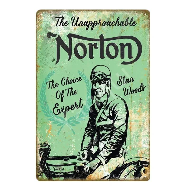 Retro BSA Motorcycles Metal Plate Norton Indian Tin Signs Vintage Metal Poster Garage Decor Club Pub Bar Wall Decoration YJ175