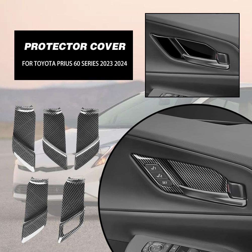 For Toyota PRIUS 60 Series 2023 2024  Inner Door Bowl Panel Inside Handle Protector Cover Interior Mouldings Auto Style Sticker