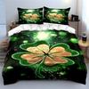Green and gold clover. Bedding sets Duvet cover sets Duvet covers Pillowcases(1 * Duvet Cover 2 * Pillowcases without duvet insert)