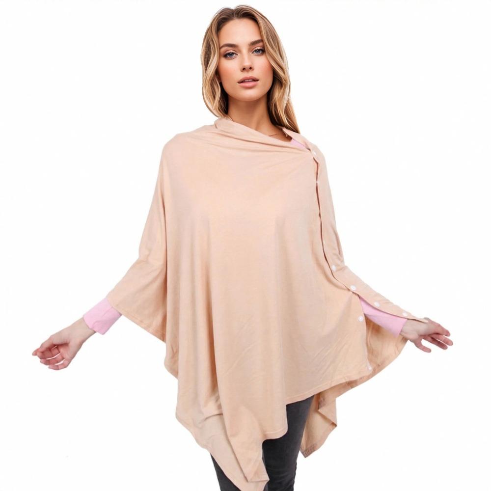 Button Closure Nursing Cover Breathable Nursing Shawl Jeans Pants Decor Breastfeeding Cover