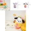 Cute Panda Milk Tea Cup Keychain Plush Toy Couple Bag Pendant Rabbit Stuffed Animal Gift