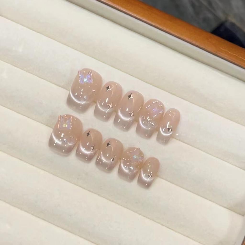 Pure Handmade Phototherapy Nail Art Midsummer Night Wear Nail Finished Product Reused Nail Art Patch To Show Whiteness