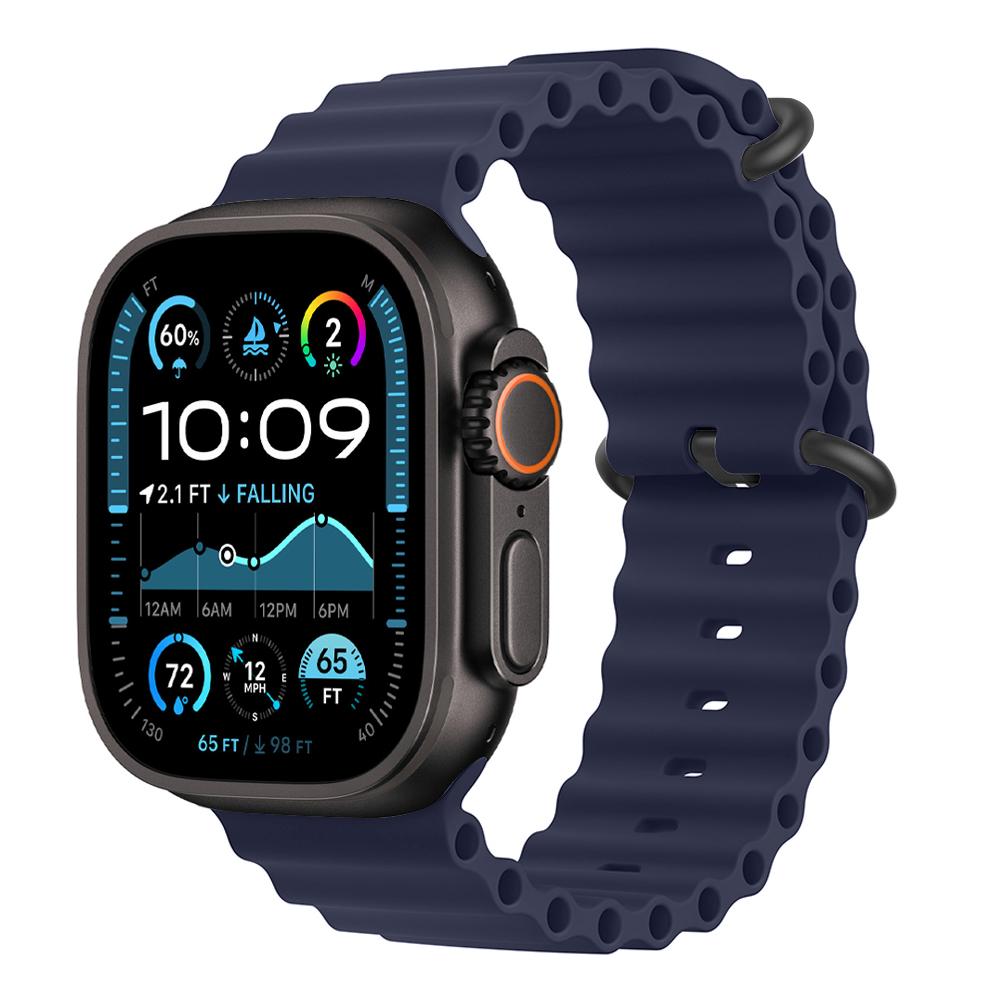 

Ремешок Ocean для Apple Watch Ultra 2 Band 49 мм 44 мм 40 мм 45 мм 41 мм 42 мм 46 мм 38 мм силиконовый браслет iWatch Series 10 9 SE 8 7 6 5 Ultra1/2 49mm темно-синий