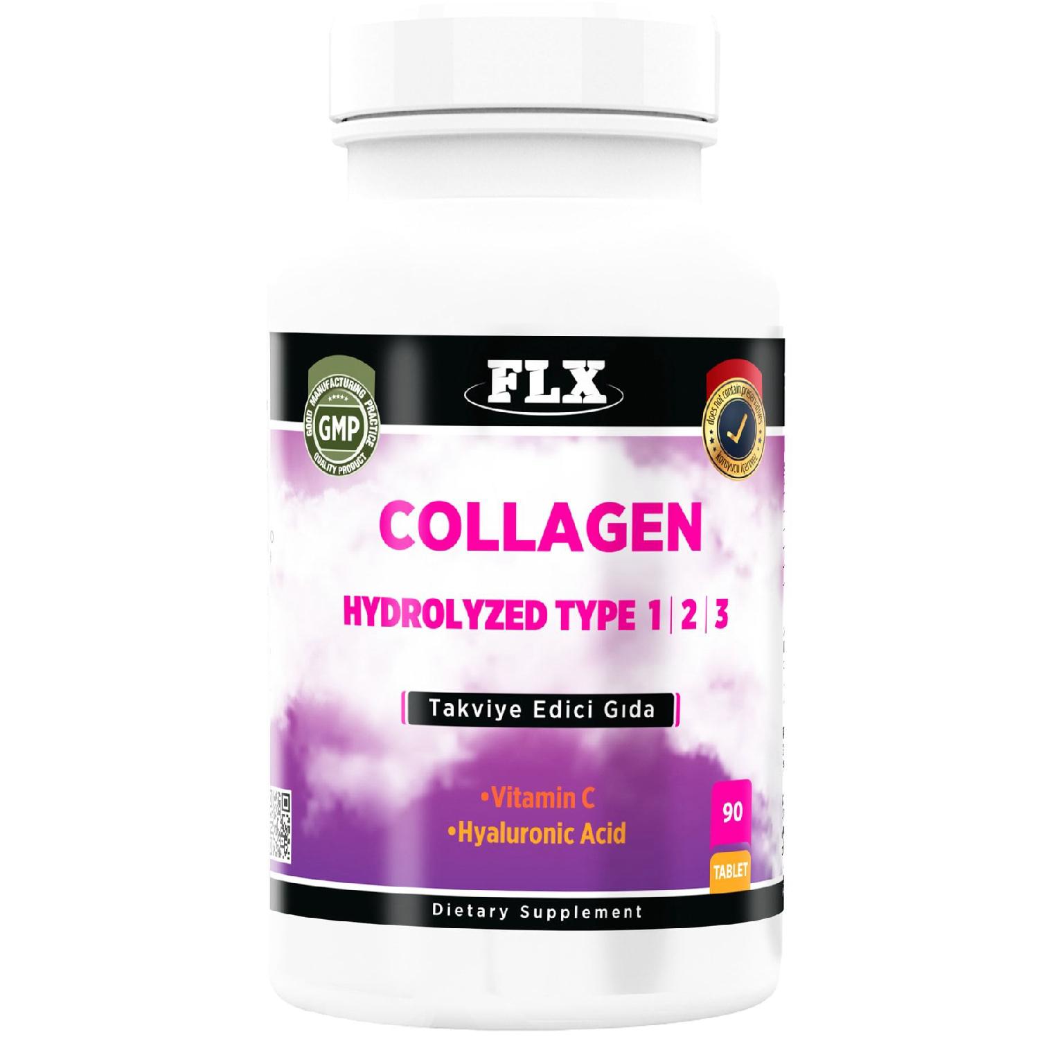 

90 Tablet Collagen Type 1-2-3 Multi Collagen Hyaluronic Acid Vitamin C