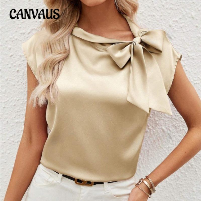 Top estivo da donna con fiocco a mezza lunghezza e design a nicchia