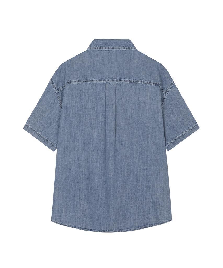 DECET Denim Work Short Shirts Dcsh010Lightblue