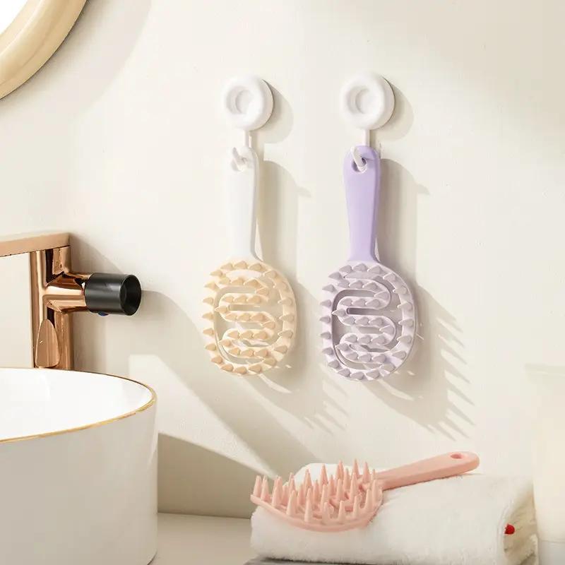 Scalp Massager Shampoo Brush for Hair Silicone Scalp Scrubber with Handle Curved Vented Scalp Scrubber Scalp Care Brush