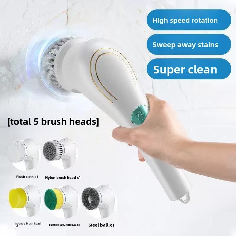 Kitchen Cleaning Brush Set With Multifunctional Electric Heads For Home Use