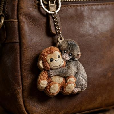 Protect Punch The Monkey Anahtarlık Hafif Çanta Süsü Mini Aksesuar Cüzdan Süsü Sırt Çantası Dekorasyonu