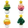 Cute Crochet Christmas Tree Decor Mini Artificial Knitted Tabletop Ornament  Holidays