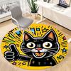 1pc Cat Party Office Round Area Rug, Under Office Chairs Bedroom Living Room Home Decor, Room Deco