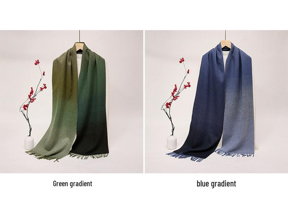 2025 Herren- & Damen-Verlaufwollschal - Vielseitiges, warmes 100% Reine Wolle Tuch