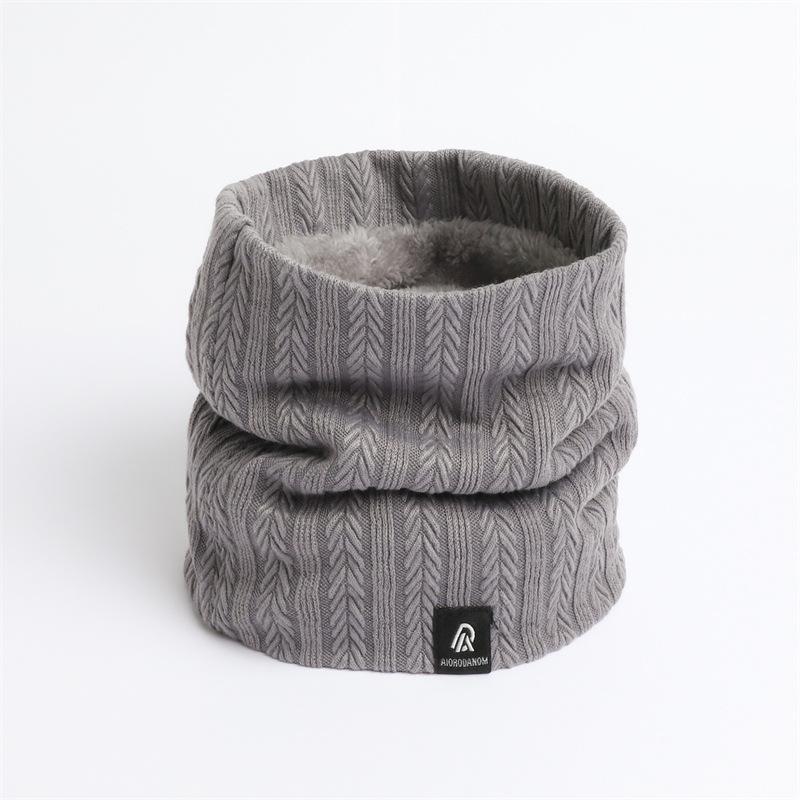 Men'S And Women'S Autumn/Winter New Striped Knitted Scarf Versatile Set Head Protection Neck Cover Thick Warm Neck Cover Scarf Outdoor