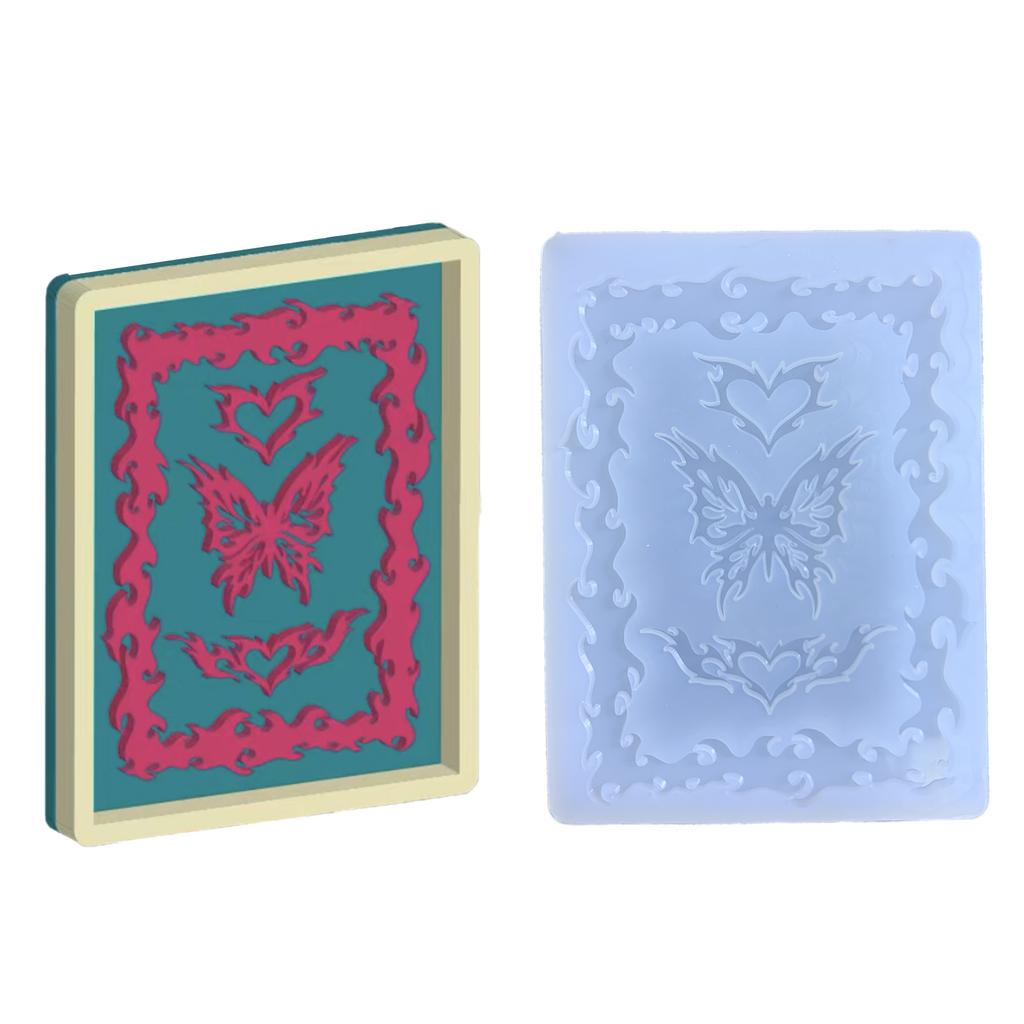 Butterfly Loves Flame Quicksand Silicone Mold Epoxy Resin Mold Pendant Photo Frame Edge Decoration Diy Craft Making