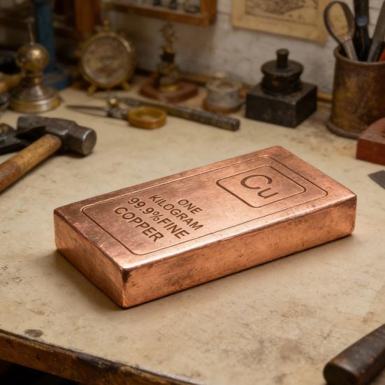 Solid Copper Bar Collectible Ornament High Purity Copper Decorative Ingot Natural Copper Decor Table Display Ornament