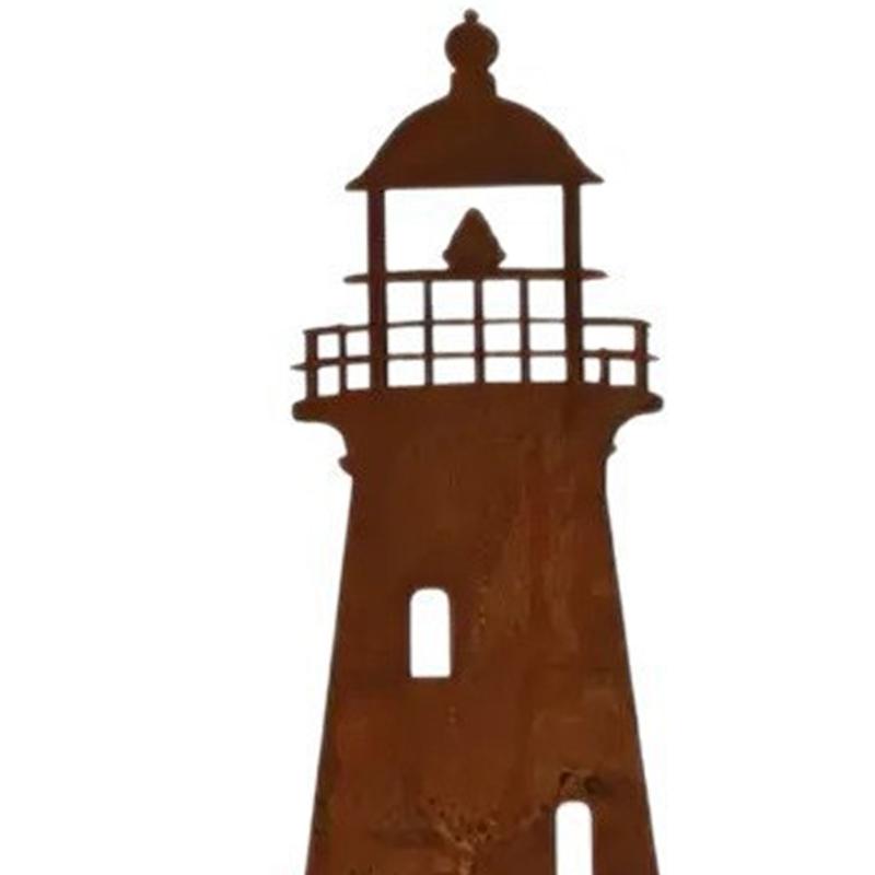 Metal Lighthouse Garden Stake with Ground Insert Base, Plant Climbing Frame for Flower Area, Lawn Edge, Yard Line, and Outdoor Display