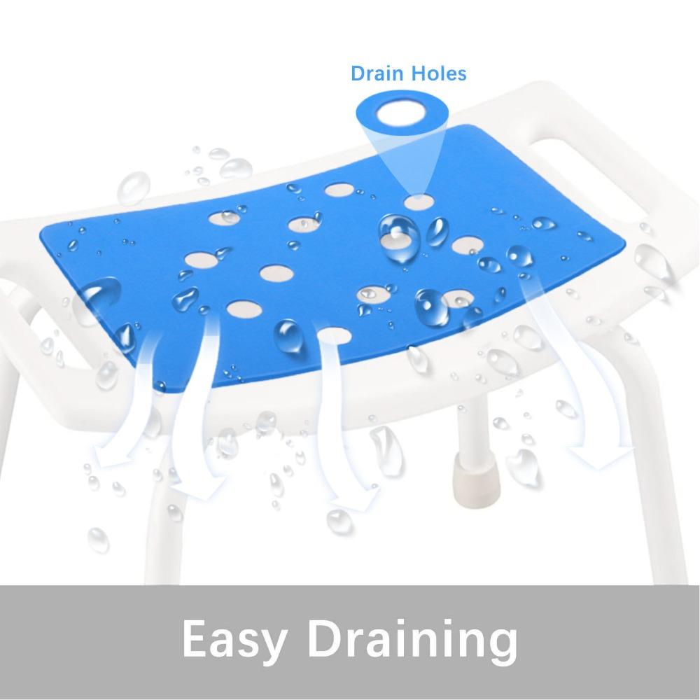 2PCS Blue Shower Chair Pad EVA Shower Stool Cushion Practical Shower Bench Cushion Home Bathroom