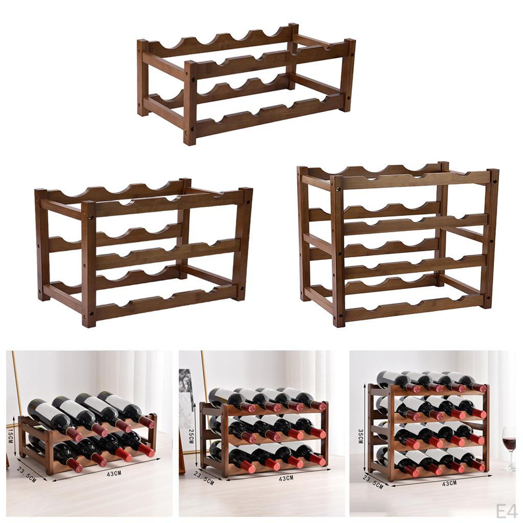 RACK Holder Wood Stand Bottle Storage Shelf