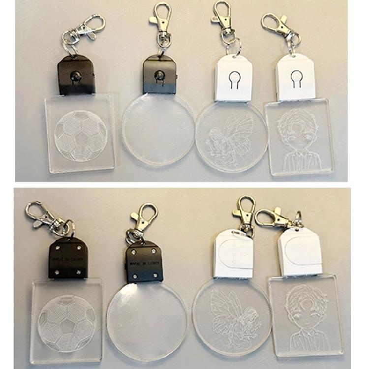 LED Keychain Festival Pattern Luminous Keyring for Outdoor Emergency Daily Use