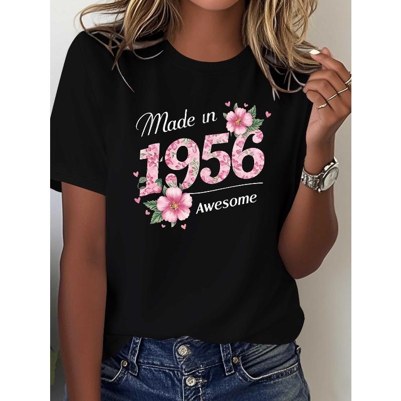 Floral Years Prodotto nel 1956 T-shirt da Donna Pura Comoda