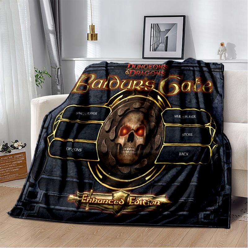 Baldur Gate3 Game Gamer Cartoon 3D Blanket,Soft Throw Blanket for Home Bedroom Bed Sofa Picnic Travel Office Cover Blanket Kids