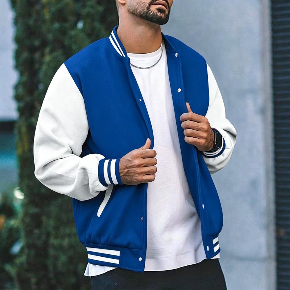 Stile Invernale Uomo Plus Velluto Taglia Europea Felpa Cardigan Giacca da Baseball