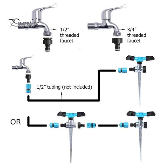 Bewässerungssprinkler, 360 Grad drehbarer Gartensprinkler, großflächige Abdeckung, Rasensprinkler mit Erdspieß zur Pflanzenbewässerung