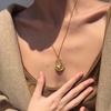 Vintage diamonds inlaid elegant hollow out gourd pendant necklace Chinese style brushed sweater chain banquet jewelry gift