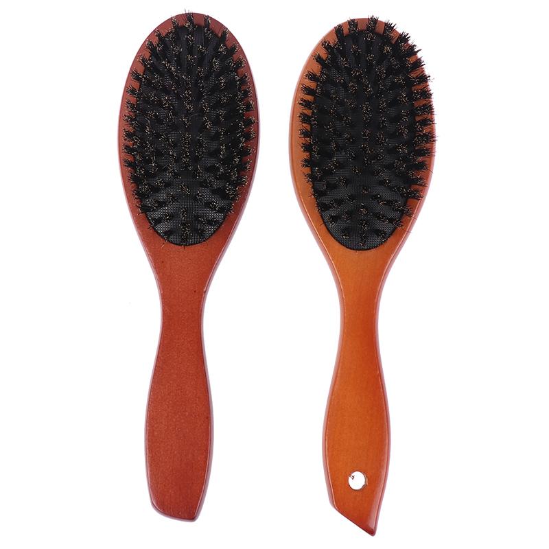 Boar Bristle Hair Brush Women Combs For Hair Wood Hairbrush Detangle Straightener Brush Hair Comb Barber Accessories