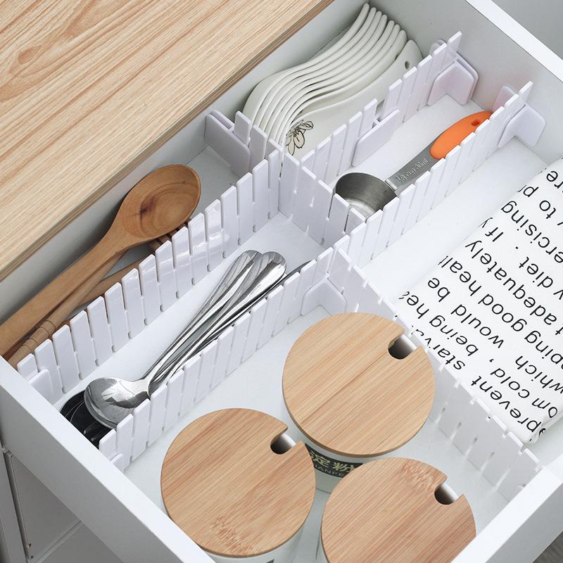 Adjustable Plastic Drawer Dividers with Fixed Buckles for Daily Essentials